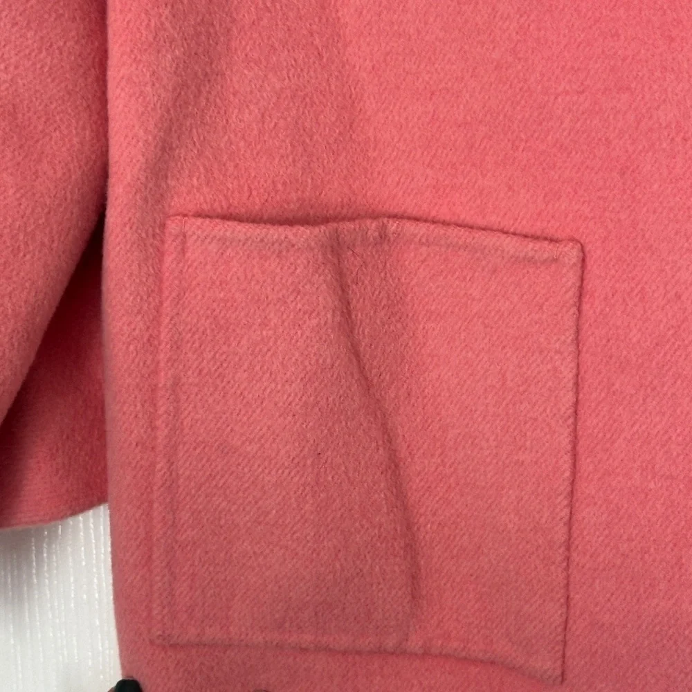 St. John Collection Pink Coral Cropped Wool Angora Cashmere Jacket Blazer Size 2 - Picture 2 of 7